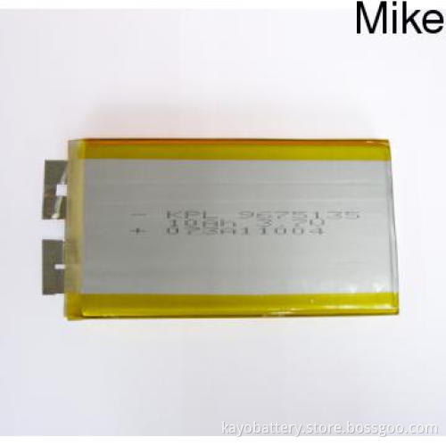 5000mAh li polymer battery 3.7V, with 9.6 x 75 x 135mm, 120g